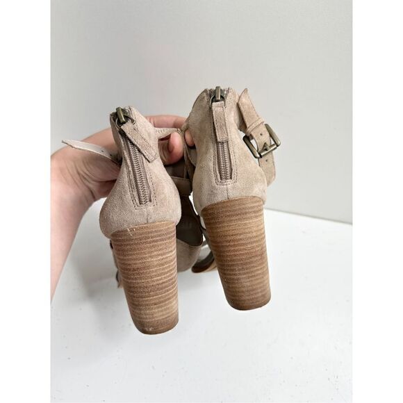 Indigo Nordstrom Sandals Womens Size 5.5 Tan Hinge Cora Block Heel Ankle Strap - Picture 6 of 8
